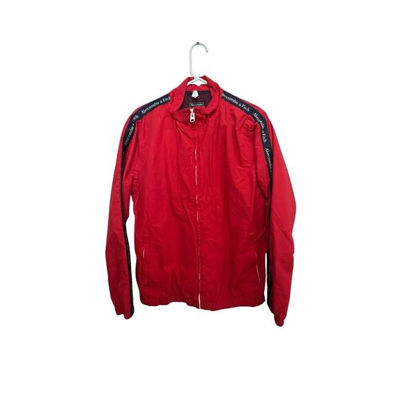 Abercrombie & Fitch Men's Red Black Long Sleeves Full Zip Utility Jacket Size S - Picture 2 of 5